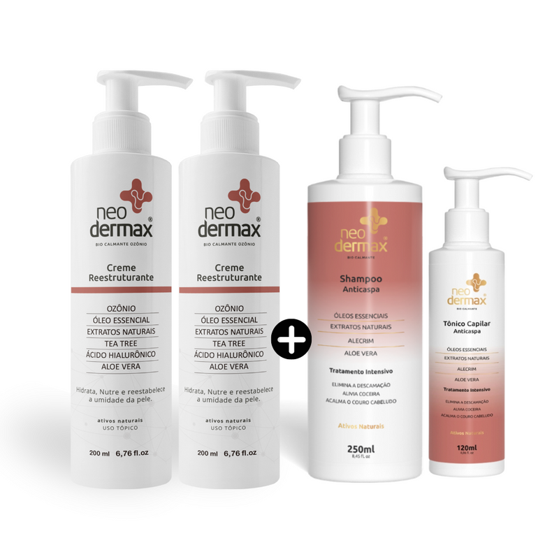 Kit Psoríase [2 Cremes + 1 Shampoo +1 Tônico]