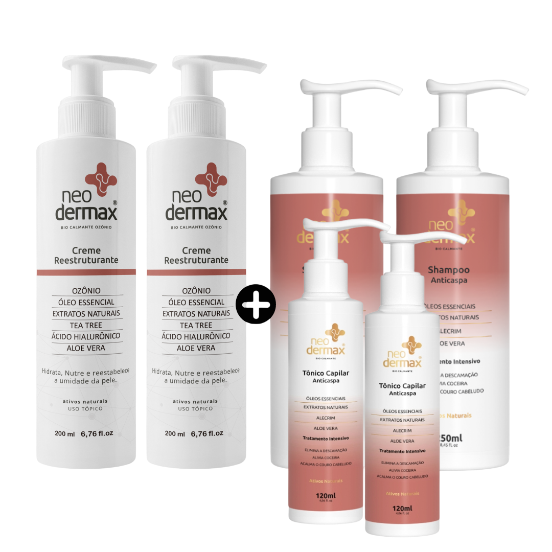 Kit completo Neodermax [2 Shampoo +2 Tônicos +2 Cremes]