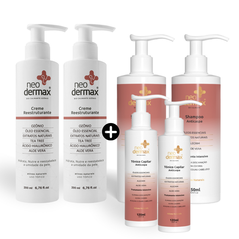 Kit Psoríase [2 Shampoo +2 Tônicos +2 Cremes]